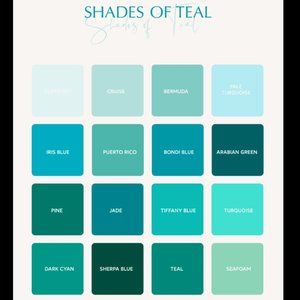 Shades of Teal/Turquoise for Comparison